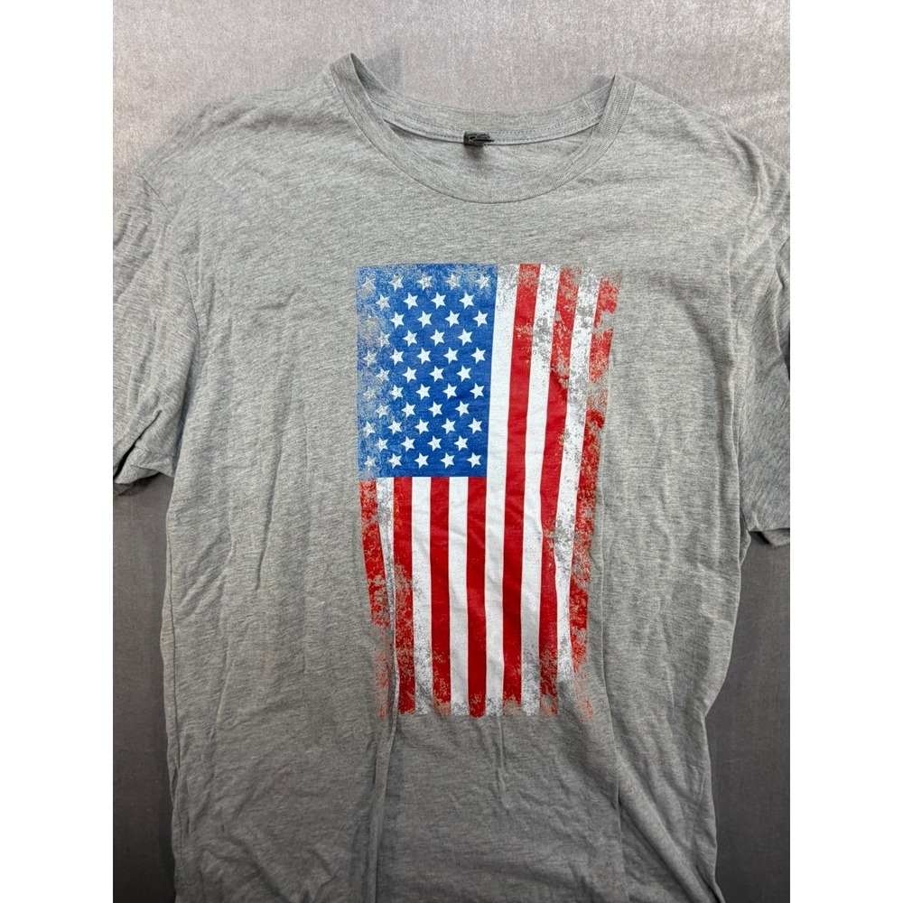 American Flag Men Shirt Patriotic Gray Size XL - Picture 2 of 9